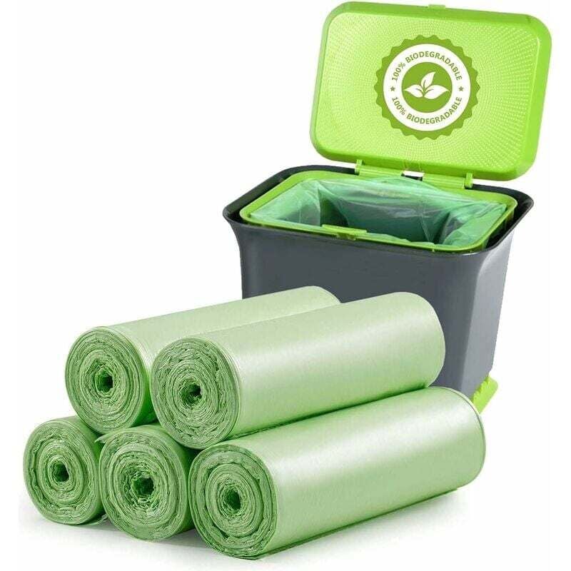 foto del prodotto lablanc 100 sacchetti per la spazzatura biodegradabili, 20 litri di spessore, biodegradabili e compostabili, per rifiuti alimentari, domestici, da