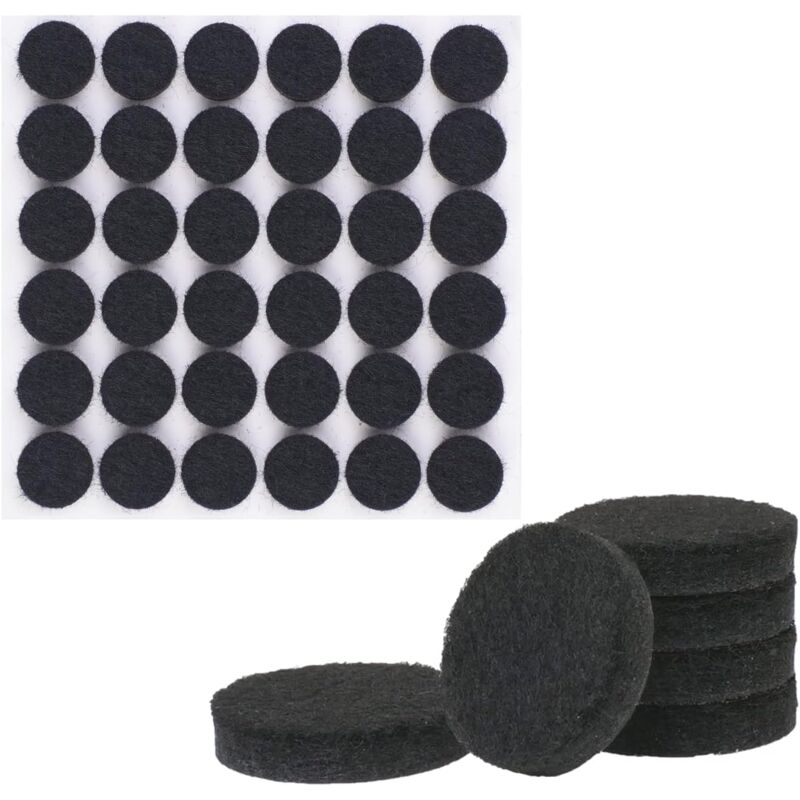 foto del prodotto lablanc 108 feltrini adesivi neri, 15 mm, per proteggere il pavimento, 5 mm di spessore, per piedini di mobili rotondi, 15 mm 
