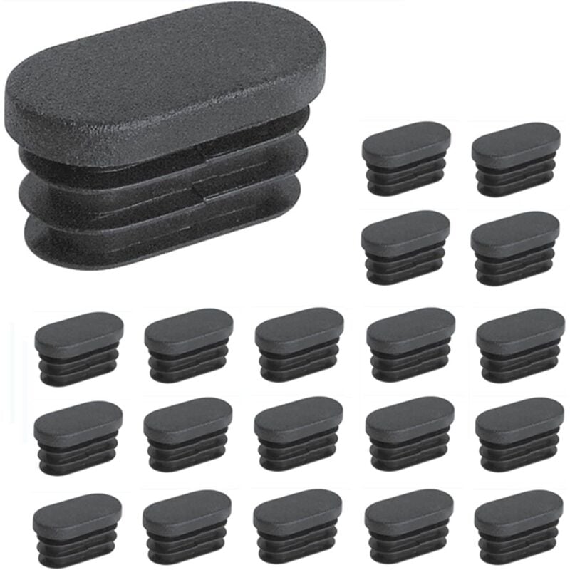 foto del prodotto lablanc 120 pezzi 15x30mm tappi terminali in plastica, per tubi gambe per mobili tappi terminali ovali, per gambe di sedie in plastica tappi, per
