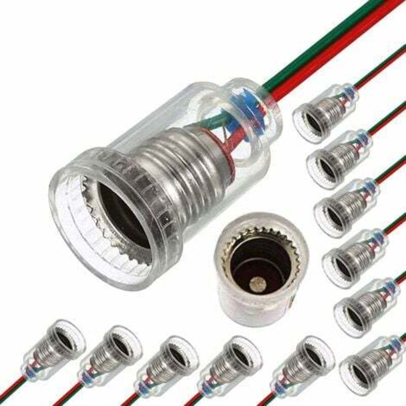 foto del prodotto lablanc 15 pezzi portalampada e10 con attacco a vite per lampada led e10, piccolo portalampada e10 con base luminosa wireless per test elettrici