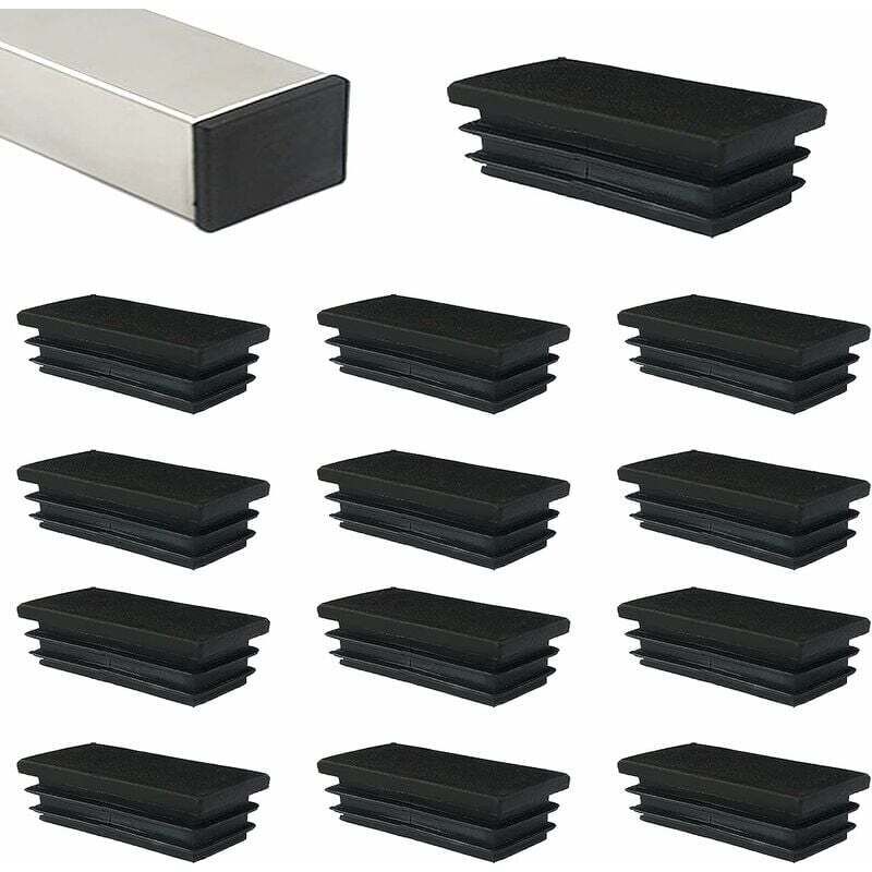 foto del prodotto lablanc 18 pezzi 60 x 40 mm tappo in plastica rettangolare quadrato nero per gambe di mobili trampolino per gambe di