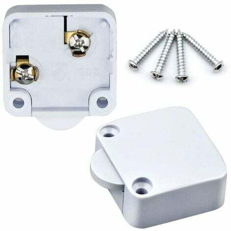 foto del prodotto lablanc 2 interruttori automatici per armadietti 2a 250v per vari apparecchi di illuminazione e tutti i tipi di porte bianco 