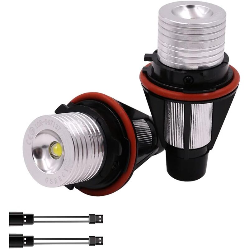 foto del prodotto lablanc 2 lampadine a led per auto da 5 w, anelli per fari alogeni angel eye, bianchi