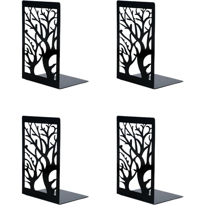 foto del prodotto lablanc 2 paia di fermalibri in metallo antiscivolo, set da 4, organizer per libri per scaffali, fermalibri resistenti per ufficio, casa, scuola,