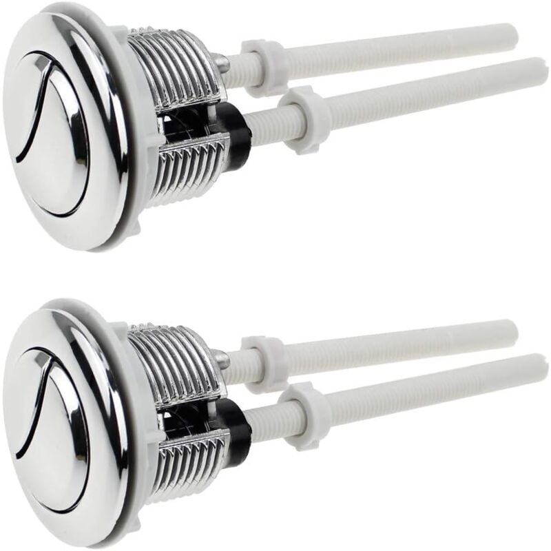 foto del prodotto lablanc 2 pezzi pulsanti per wc pulsante di scarico doppio 38 mm pulsanti per serbatoio wc placcati argento cromato standard