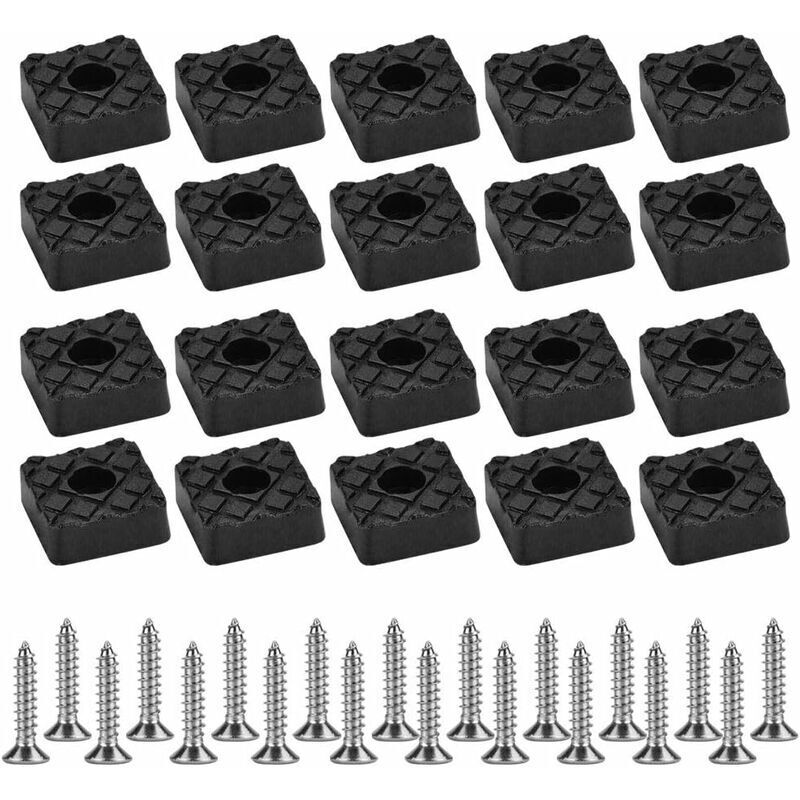 foto del prodotto lablanc 20 pezzi 30 mm x 30 mm cuscinetti protettivi in gomma quadrati per gambe di mobili per pavimenti in legno, cuscinetti antiscivolo