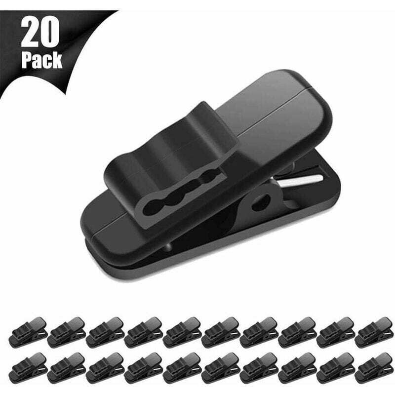 foto del prodotto lablanc 20 pezzi clip per cavo auricolare clip per cavo auricolare clip per cavo auricolare per il fissaggio del cavo delle cuffie 