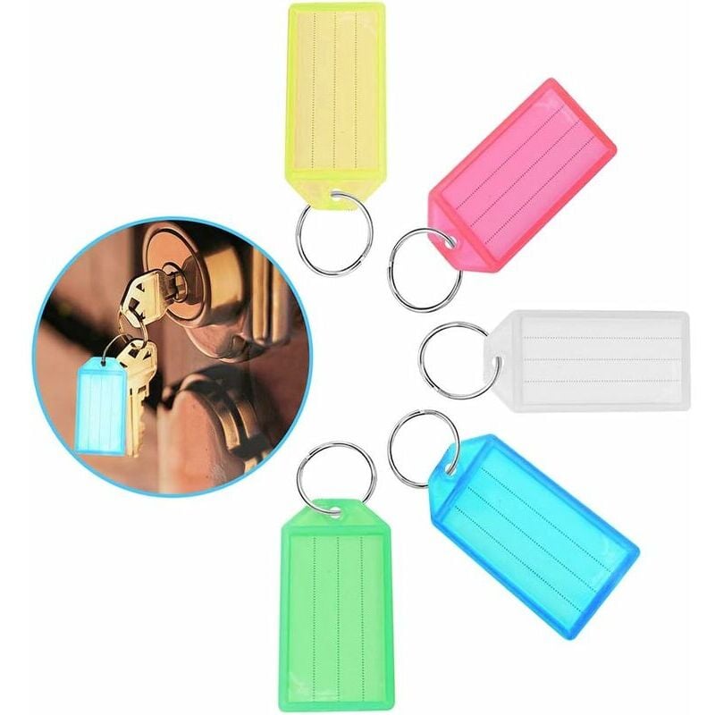 foto del prodotto lablanc 20 pezzi portachiavi, portachiavi, portachiavi in plastica colorata, portachiavi con targhette identificative