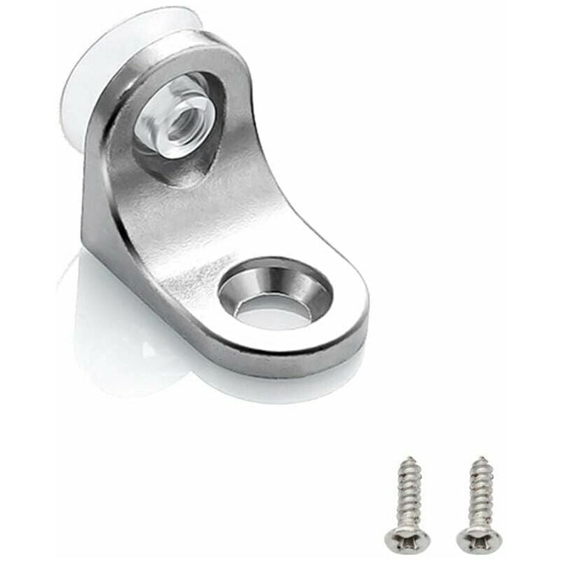 foto del prodotto lablanc 20 pezzi supporti per mensole in vetro ad angolo retto con base a ventosa per mobili, armadi, librerie, 20x14 mm, fonepro, argento