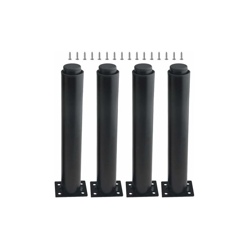 foto del prodotto lablanc 25 42 cm, nero set di 4 gambe regolabili in metallo per mobili, tavoli, letti, divani