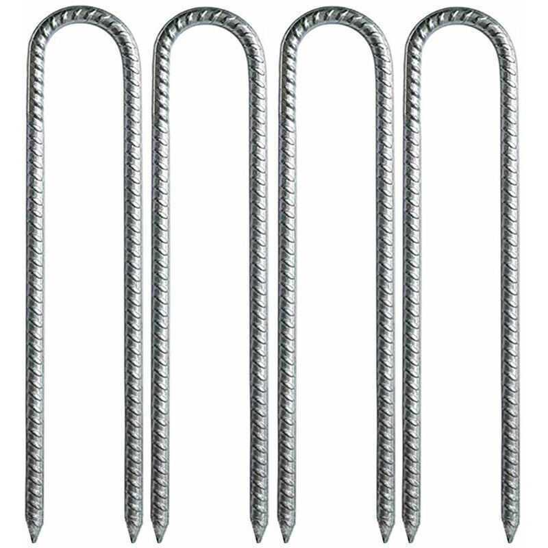 foto del prodotto lablanc 30 cm picchetti in acciaio zincato picchetti di ancoraggio a u picchetti di ancoraggio per tende, gazebo, castelli, tende, tappeti