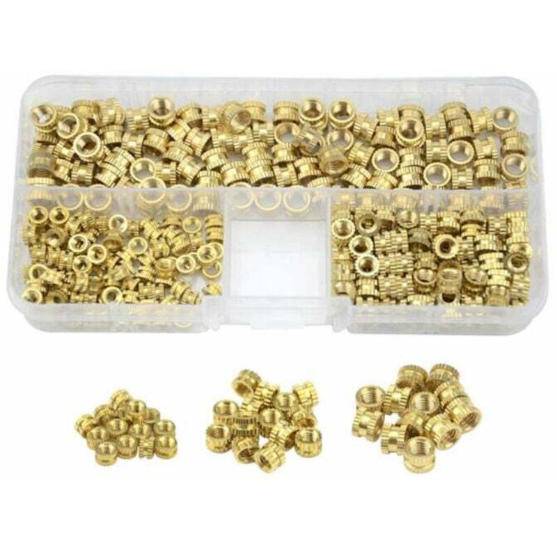 foto del prodotto lablanc 300 pezzi m3 inserti filettati in ottone dado zigrinato m3 m4 m5 inserti filettati dadi filettati in ottone per parti in plastica tramite