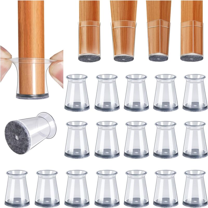 foto del prodotto lablanc 32 pezzi protezioni per gambe di sedie, tappi per gambe di sedie extra piccoli, protezioni per gambe di sedie in silicone trasparente con