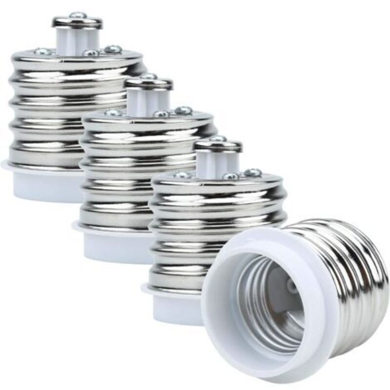 foto del prodotto lablanc 4 adattatori per portalampada da e40 a e27 in bianco set di 4 convertitori di riformattazione per portalampada per lampadine a