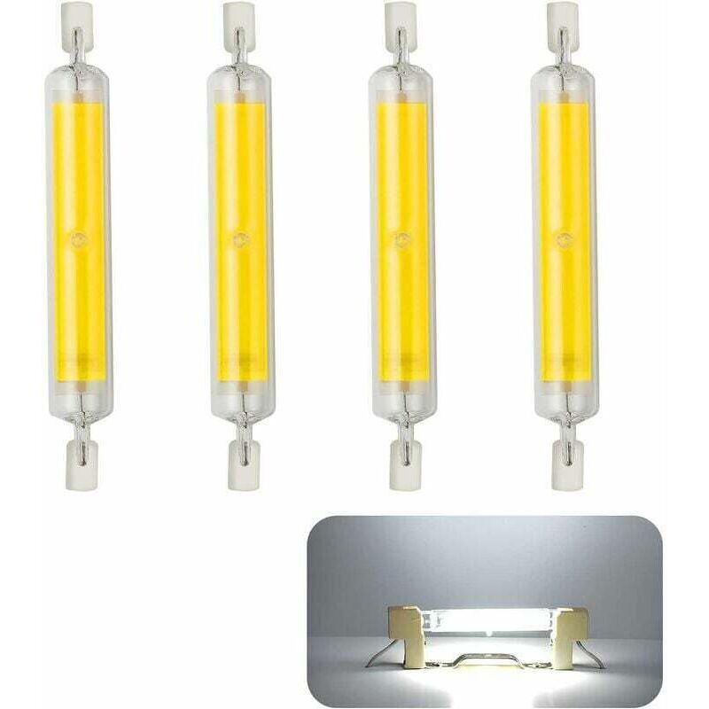 foto del prodotto lablanc 4 lampadine led r7s, 118 mm, 20 w, 230 v, dimmerabili, cob, bianco caldo 3000 k, 1600 lm, angolo di emissione 360 , equivalenti a lampade