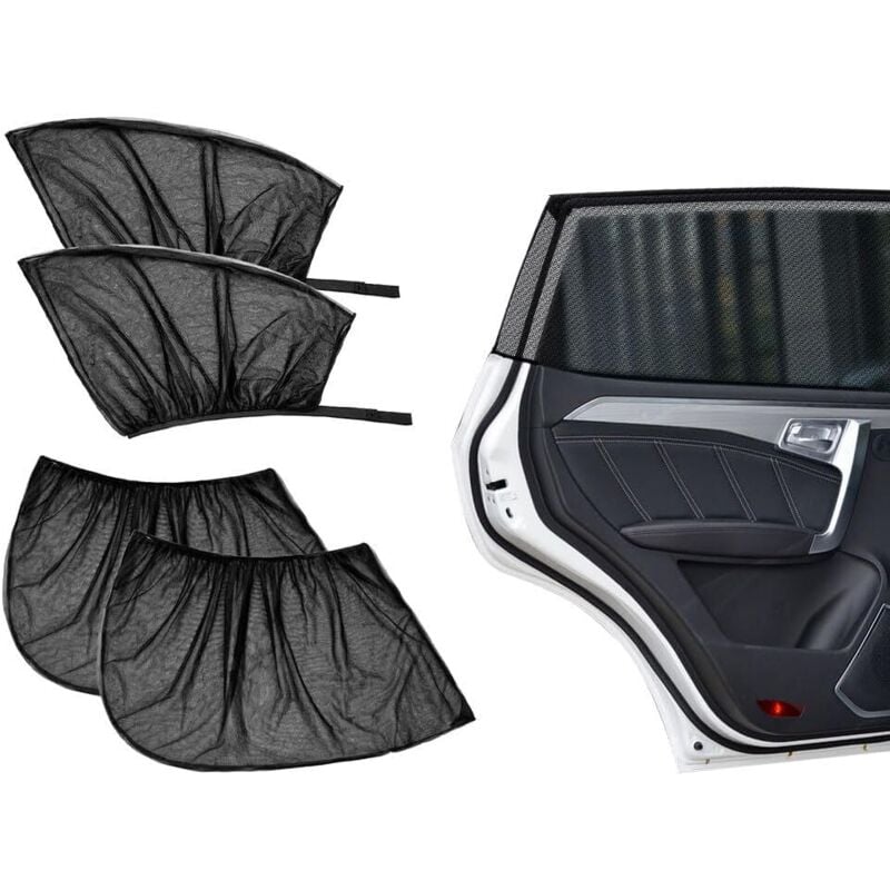 foto del prodotto lablanc 4 pezzi parasole per auto per bambini, parasole per auto, protezione parasole per finestrini, parasole anteriore posteriore per auto,