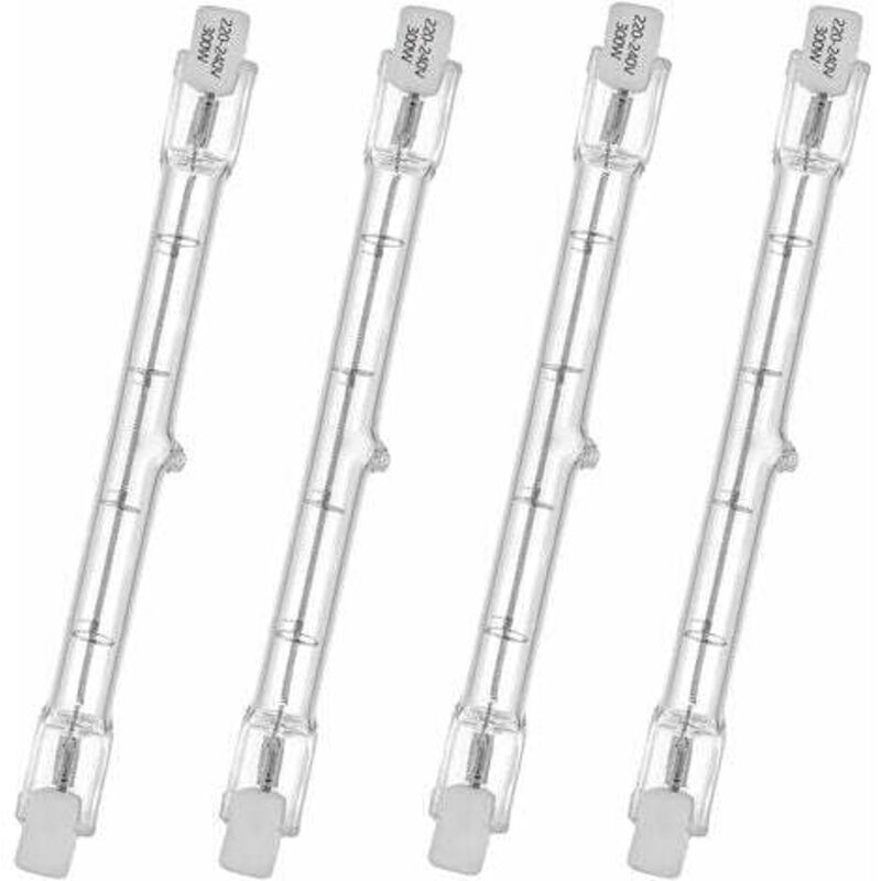 foto del prodotto lablanc 4 pezzi tubo alogeno haloline, attacco r7s, lampada alogena t3, 230 v, 300 watt, 118 mm, bianco caldo, 2800 k