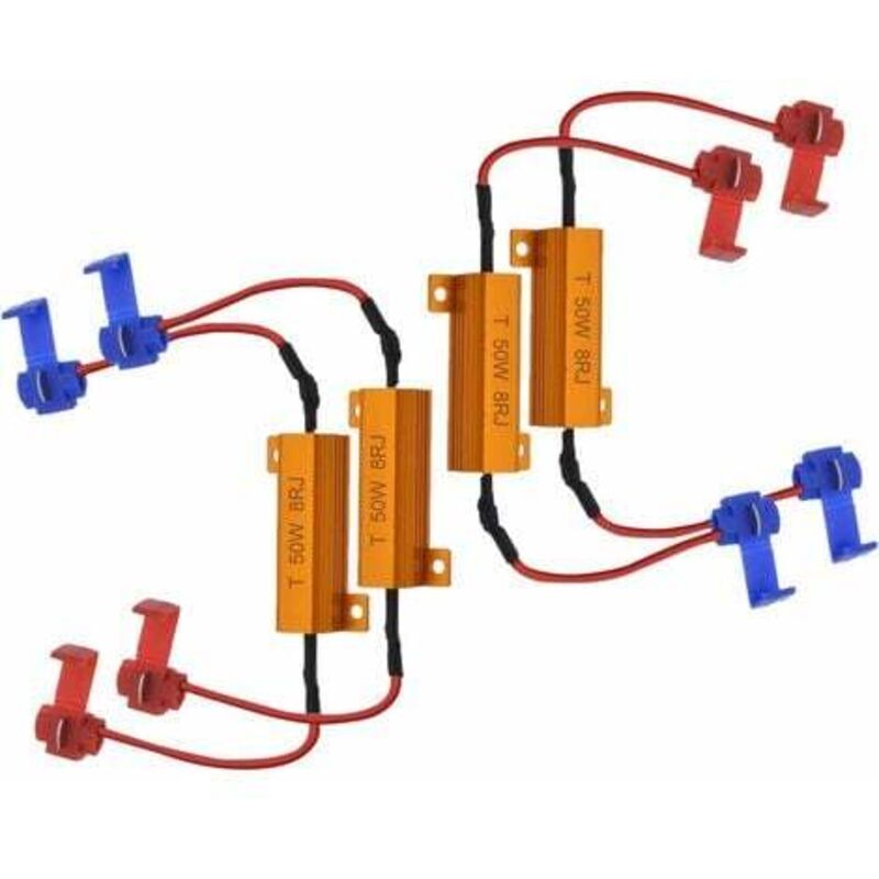 foto del prodotto lablanc 4 resistori di carico a led da 50 w e 8 ohm, resistori di carico per fari, decoder per fendinebbia, resistori per indicatori di direzione a
