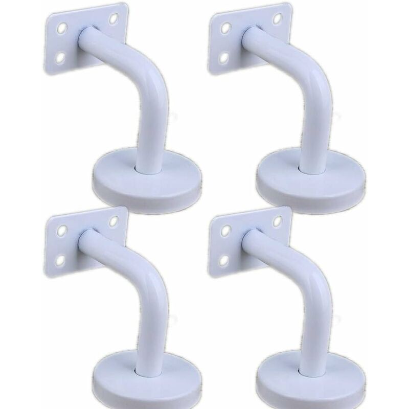 foto del prodotto lablanc 4 staffe per corrimano in acciaio inossidabile bianco per staffe per ringhiere per scale montate a parete, 60 mm x 60 mm