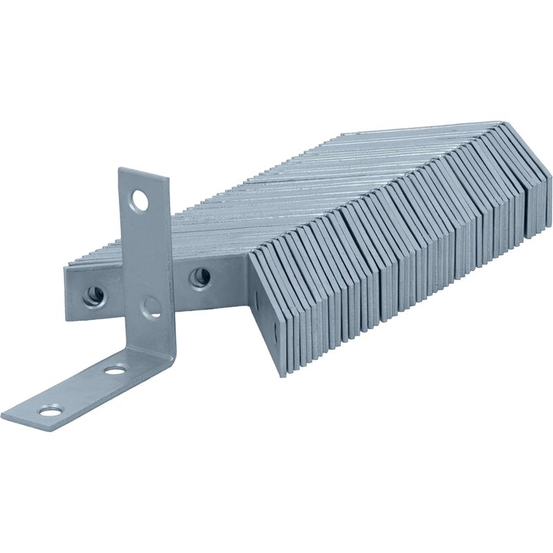 foto del prodotto lablanc 48 supporti per sedie in metallo 50x50x15 mm, staffa di fissaggio zincata e passivata blu, staffa di fissaggio con protezione