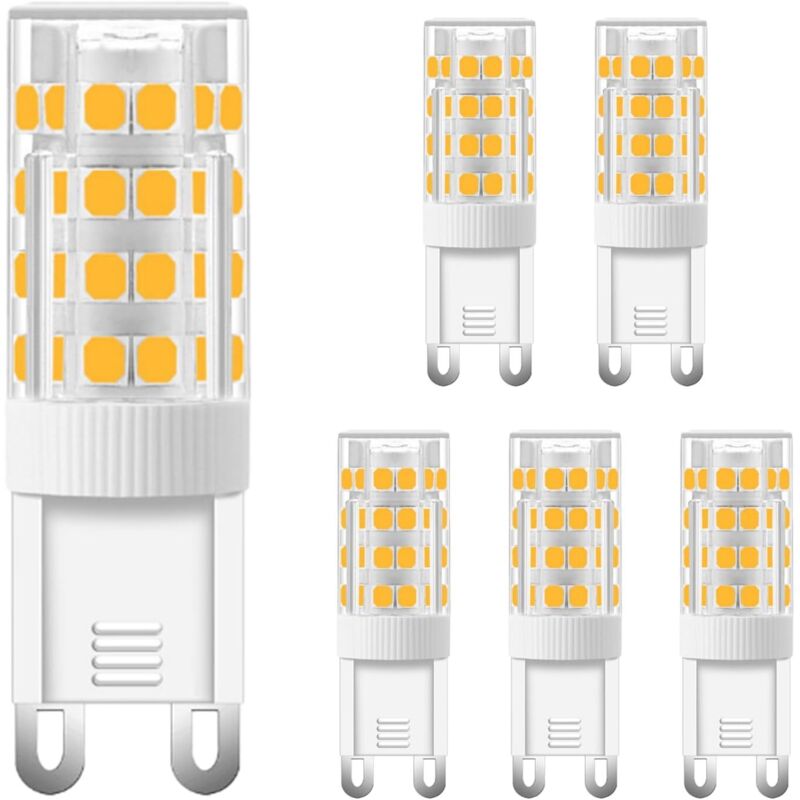 foto del prodotto lablanc 5 lampadine a led g9 da 5 w equivalenti a 40 watt alogene g9 500 lm 3000 k luce bianca calda 220 v senza sfarfallio non dimmerabile adatta