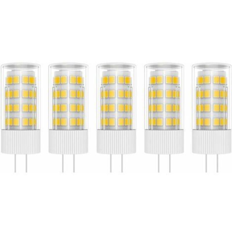 foto del prodotto lablanc 5 lampadine led g4 da 5 w, 51 smd 2835 led, luce bianca calda 3000 k, equivalenti a lampade alogene da 50 w, ac dc 220 v