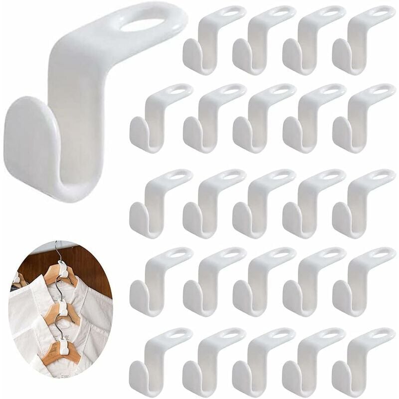 foto del prodotto lablanc 50 pezzi ganci per grucce, connettori per grucce salvaspazio, connettori per grucce a cascata, clip di estensione per grucce per vestiti,