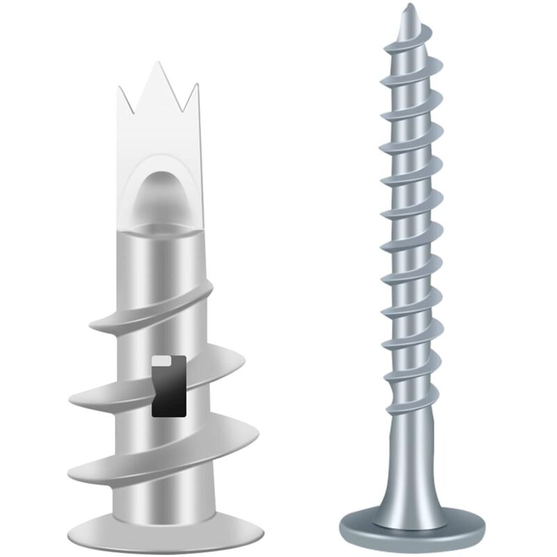 foto del prodotto lablanc 50 viti e tasselli metallici, tasselli per cartongesso, tasselli autoperforanti, tasselli placo con viti, tasselli per piastrelle in