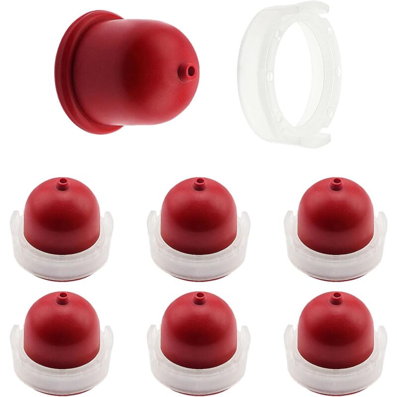 foto del prodotto lablanc 6 pezzi 694395 pompa di adescamento del carburatore, compatibile con briggs stratton 496115 4180 5085 rosso 