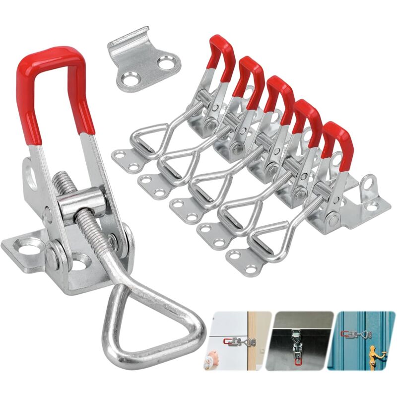 foto del prodotto lablanc 6 pezzi leva di chiusura per rimorchio chiusura a levetta gh 4001 chiusure a levetta regolabili in metallo per porte, scatole, rimorchi