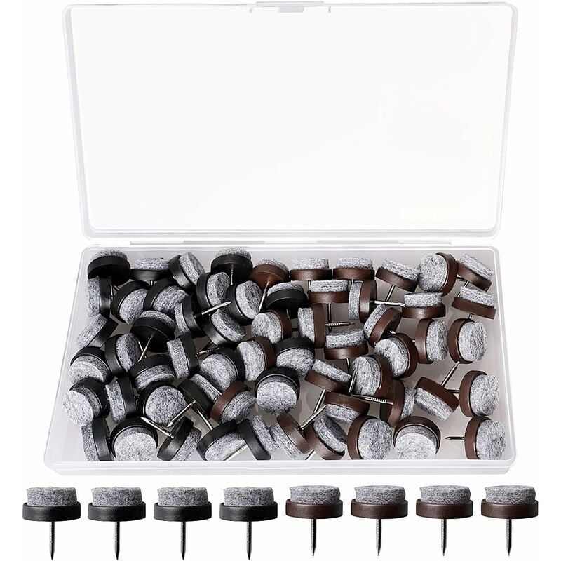 foto del prodotto lablanc 60 pezzi di cuscinetti per mobili, cuscinetti per sedie da 20 mm con chiodi, piedini rotondi in feltro per sedie, facili da installare per