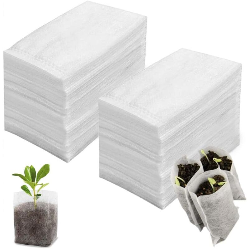 foto del prodotto lablanc 600 pezzi sacchetti per piantine 12 x 10 cm sacchetti per vivaio biodegradabili sacchetti per piantagione in tessuto non tessuto per piante