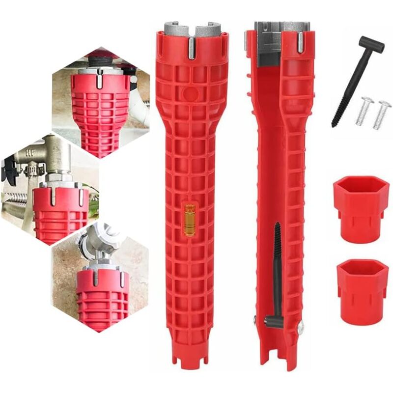 foto del prodotto lablanc 8 in 1 chiave a bussola per rubinetto, strumento di installazione per rubinetto del lavandino, per wc, lavandino, bagno, cucina, idraulica