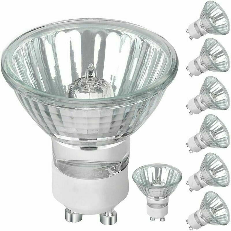foto del prodotto lablanc 8 lampadine alogene gu10, 50 w 230 v, dimmerabili, 500 lm, bianco caldo 2700 k, per illuminazione di mobili e vetrine