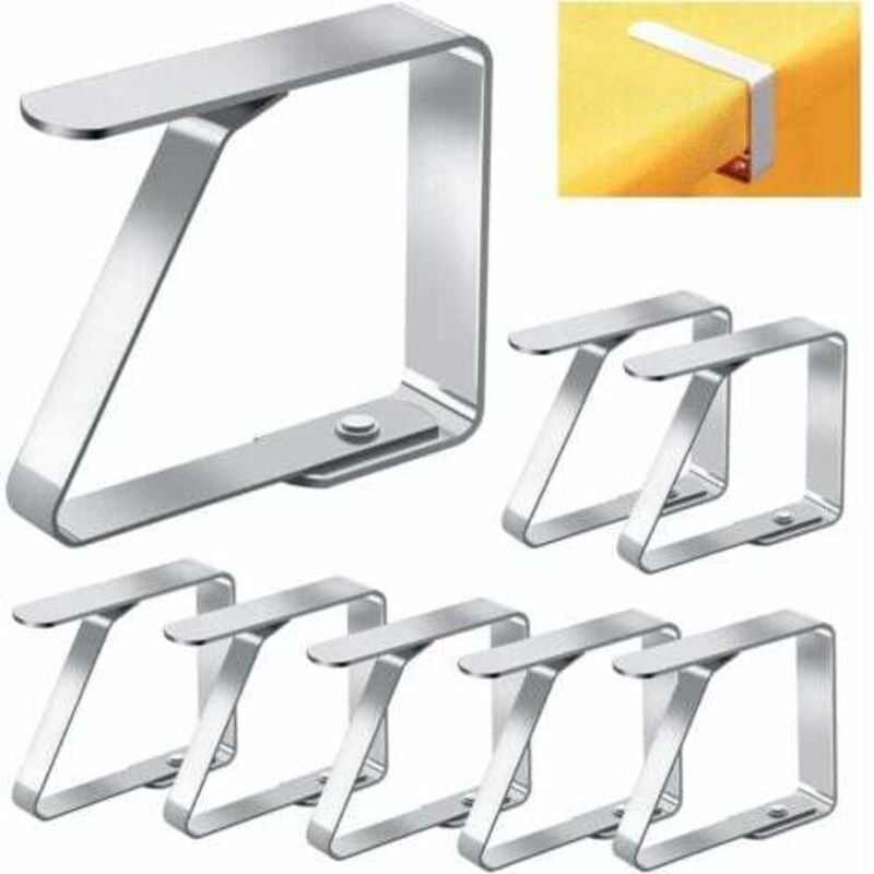 foto del prodotto lablanc 8 pezzi ferma tovaglia da esterno, ferma tovaglia antiscivolo in acciaio inox, ferma tovaglia regolabili 7 x 8 cm, ferma tovaglia grandi e