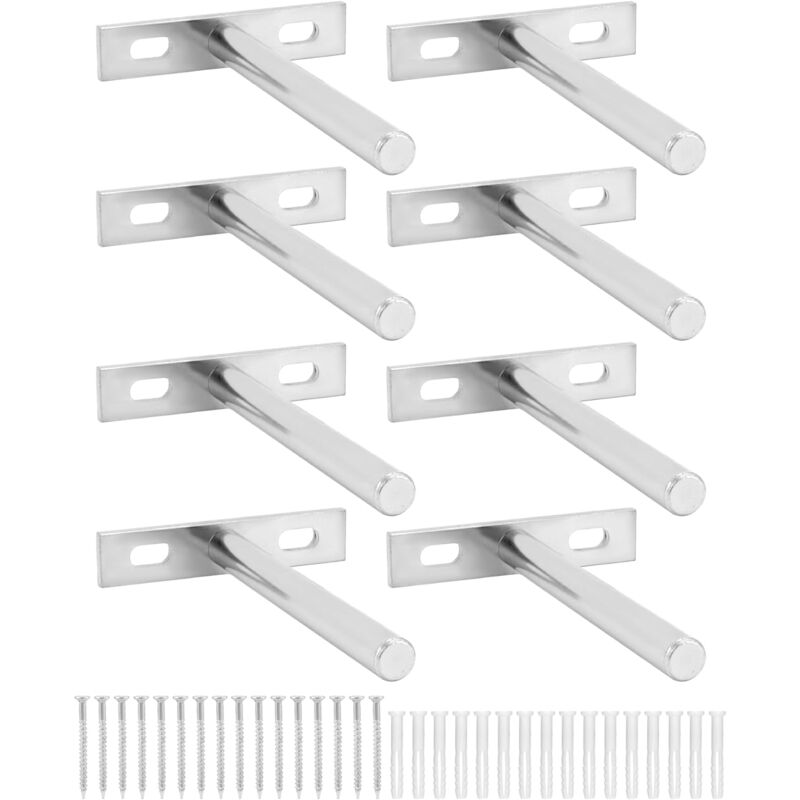 foto del prodotto lablanc 8 staffe invisibili per mensole a muro, 100 mm, staffe per mensole galleggianti in ferro pieno