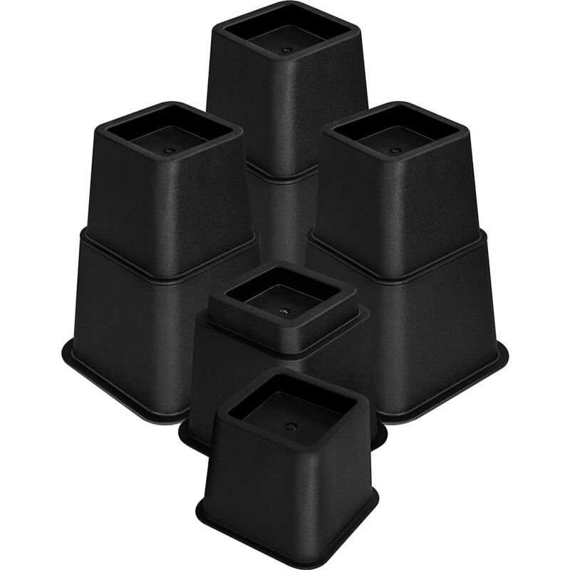foto del prodotto lablanc 8 supporti regolabili per mobili 4 alti, 4 bassi , supporti salvaspazio per letto, tavolo e divano da 8 a 20 cm nero 