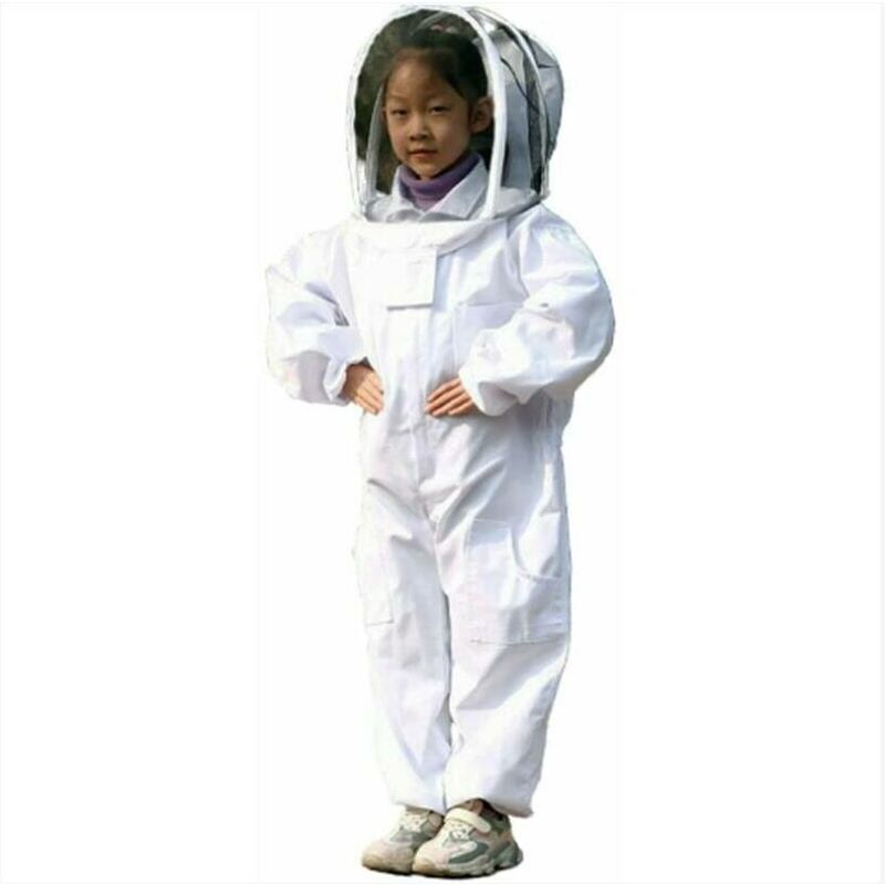 foto del prodotto lablanc abbigliamento per apicoltura bianco abbigliamento protettivo per apicoltura per bambini manica lunga in cotone, protezione per bambini