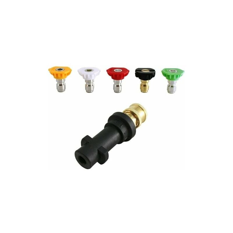 foto del prodotto lablanc adattatore per idropulitrice a attacco rapido da 1 4 per karcher k2 k7 con 5 ugelli per idropulitrice, multistadio, 2,5 gpm