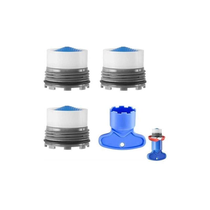 foto del prodotto lablanc aeratore per rubinetto m18.5, 3 pezzi, inserto per rubinetto da cucina, filettatura esterna, risparmio idrico per rubinetto con 1 chiave
