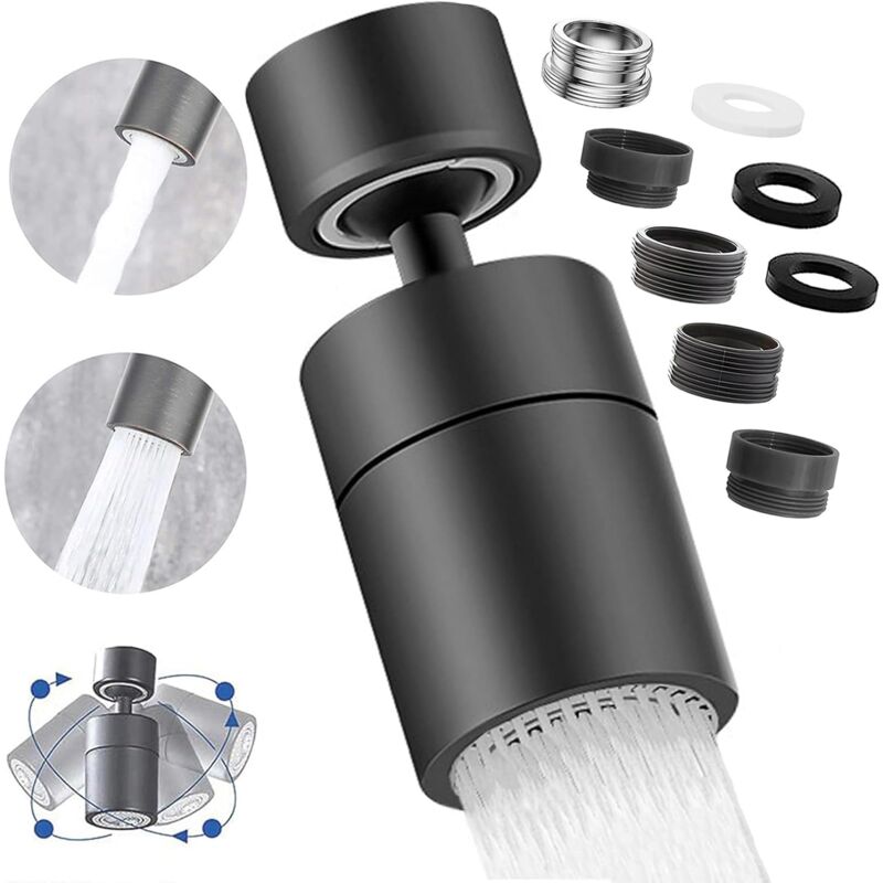 foto del prodotto lablanc aeratore per rubinetto, ugello girevole a 360 per rubinetto da cucina, aeratore per rubinetto a risparmio idrico a 2 modalit , per lavelli