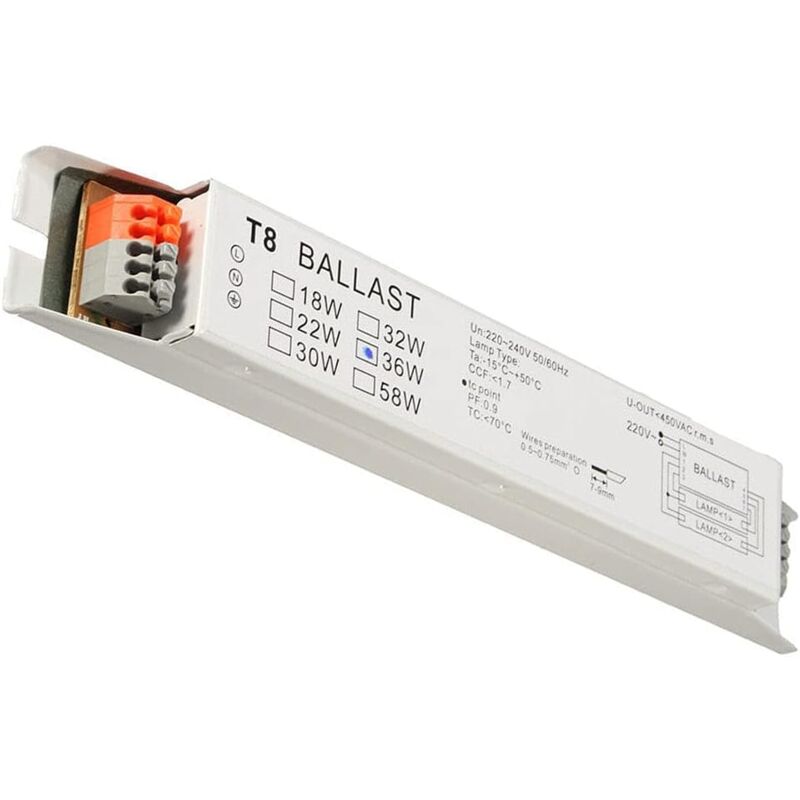foto del prodotto lablanc alimentatore elettronico t8 2x36w tensione larghezza fluorescente avvio avvio risparmio energetico lampada alimentatore lampada