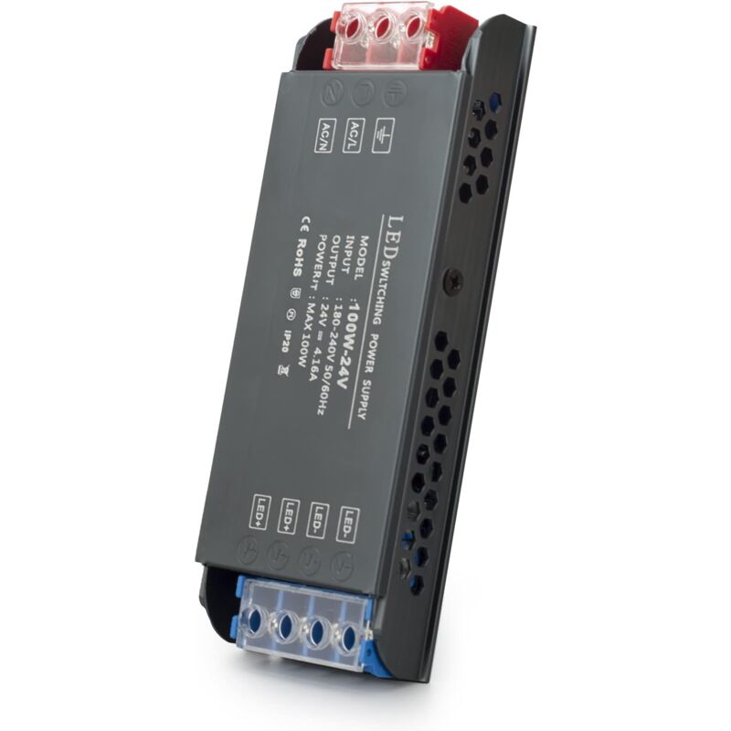 foto del prodotto lablanc alimentatore led switching da 100 w, trasformatore led, 4,16 a, ac 230 v a dc 24 v, trasformatore a bassa tensione costante estremamente