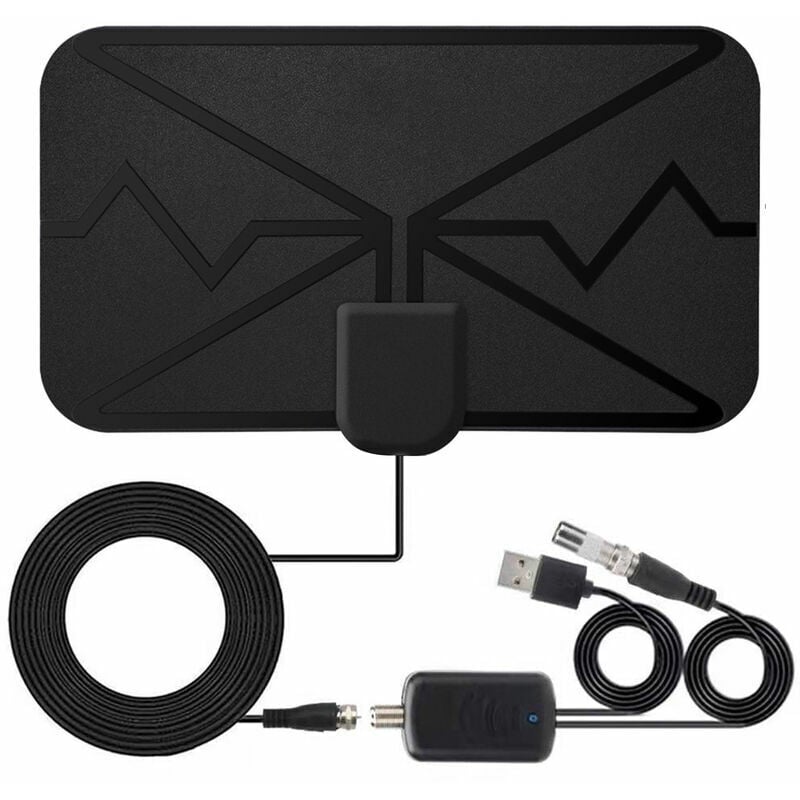 foto del prodotto lablanc antenna tv digitale interna 4k da 3600 miglia con amplificatore di segnale, antenna tv digitale dvb t hd per pi canali, nera