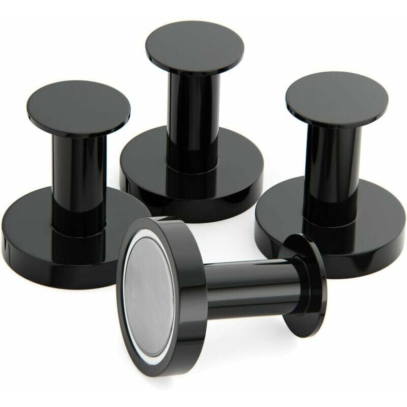 foto del prodotto lablanc appendiabiti magnetico per appendere cappotti e borse, 4 ganci da parete neri estremamente resistenti, attaccapanni per porta con magnete