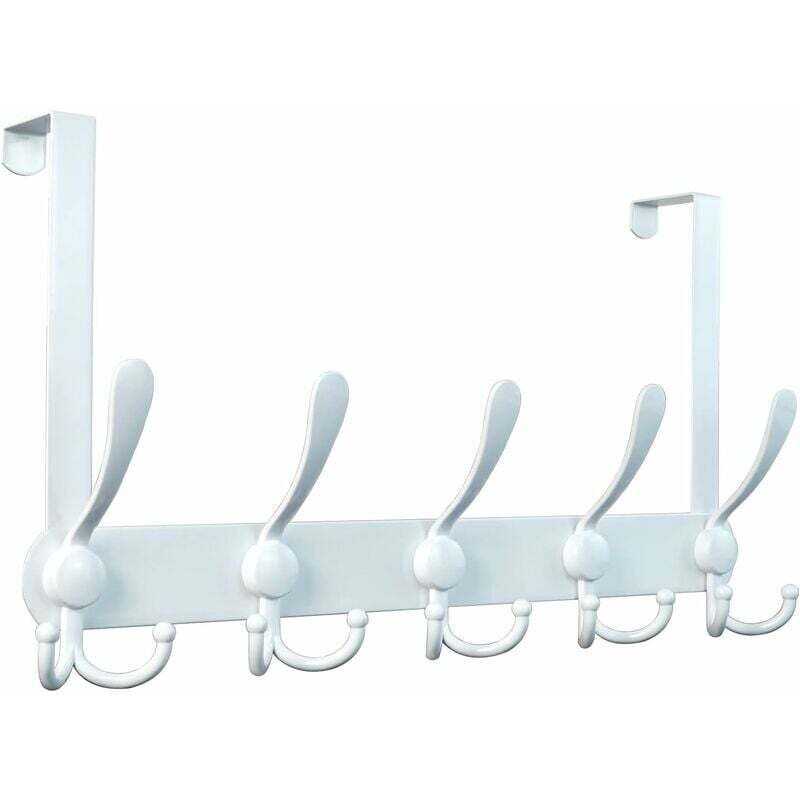 foto del prodotto lablanc appendiabiti per porta bianco, appendiabiti per porta, gancio per porta, appendiabiti a parete, appendiabiti senza foratura in acciaio