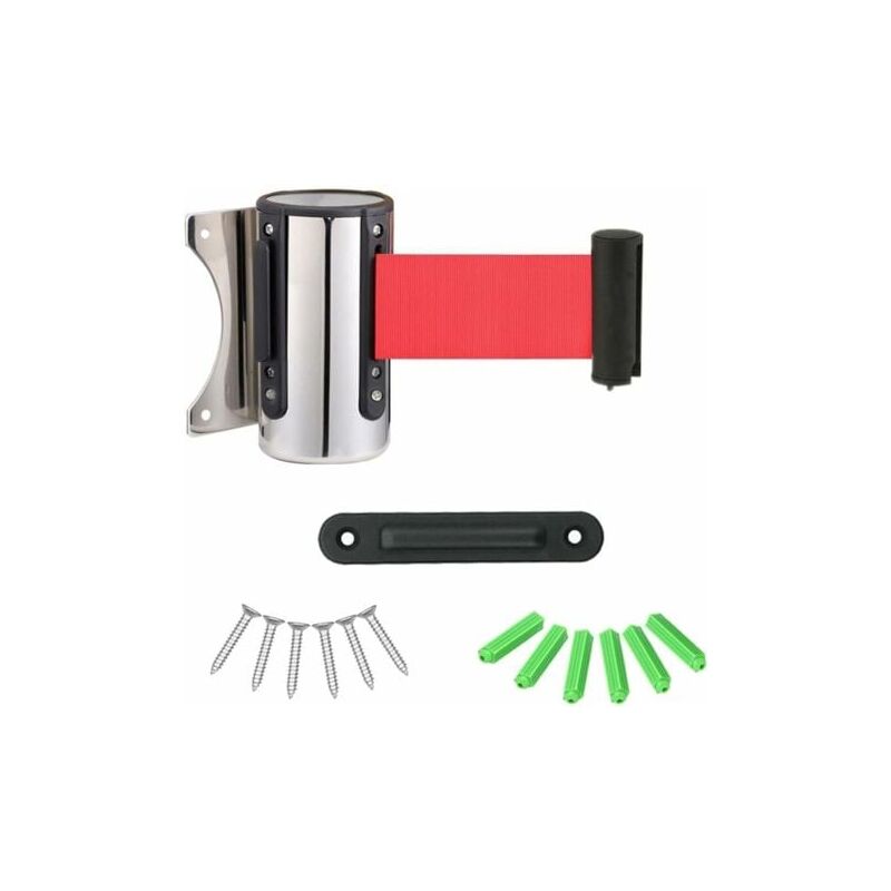 foto del prodotto lablanc barriera espandibile in acciaio inox, barriera di sicurezza per code, nastro di sicurezza per montaggio a parete, sistema di controllo del