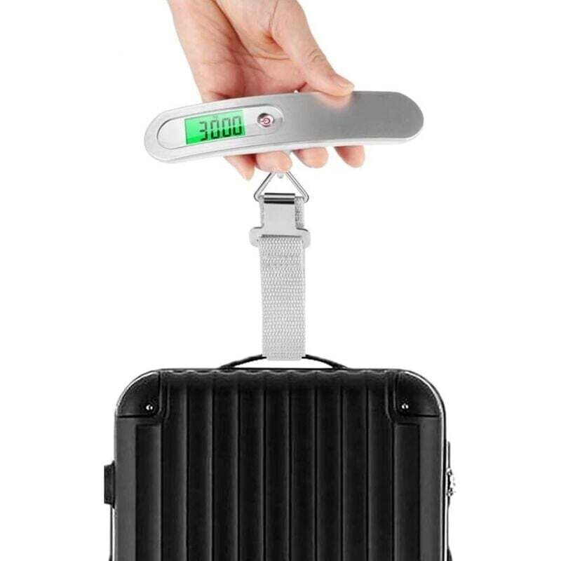 foto del prodotto lablanc bilancia elettronica per bagagli, mini bilancia digitale portatile ad alta precisione peso da viaggio, pacchi, spesa, denaro, max 50 kg