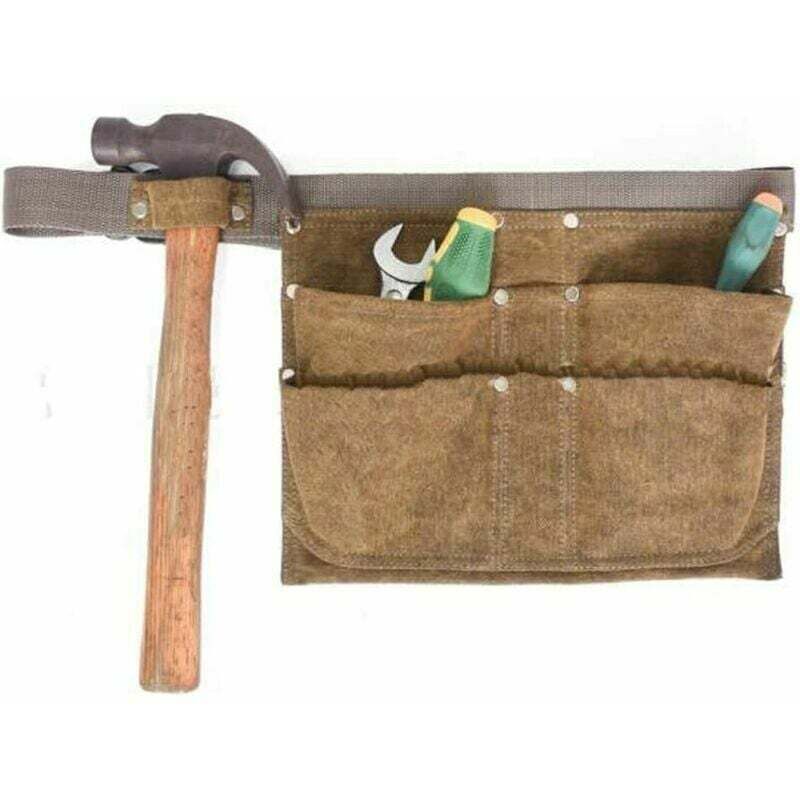 foto del prodotto lablanc borsa da lavoro professionale resistente con cintura regolabile per attrezzi da giardinaggio, cachi, 29,5 22 cm