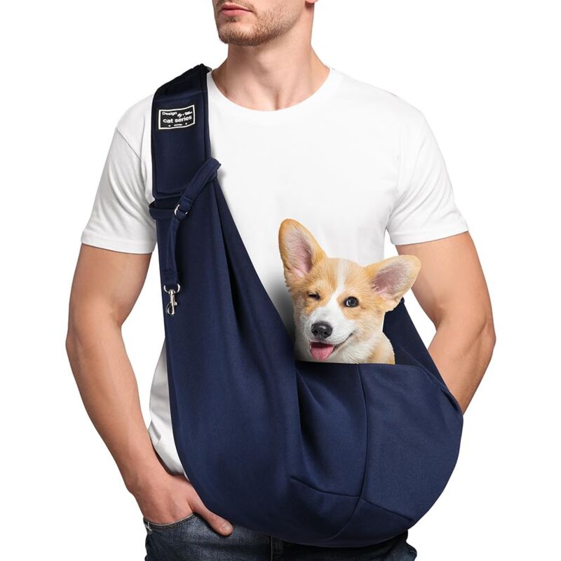 foto del prodotto lablanc borsa da trasporto per cani, borsa a tracolla regolabile per cani di piccola taglia, per cani gatti di taglia media fino a 7,5 kg, per